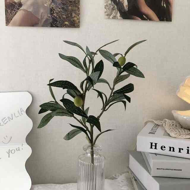 オリーブ枝 グリーン ミニ実 造花