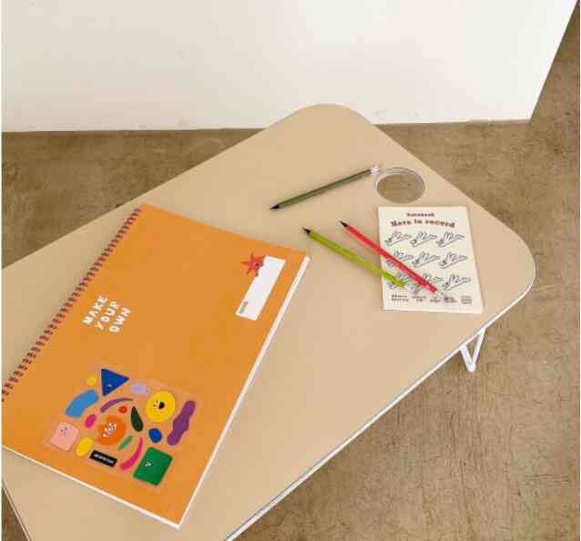 ラウンド カラー ウッド キッズ 折り畳み式テーブル