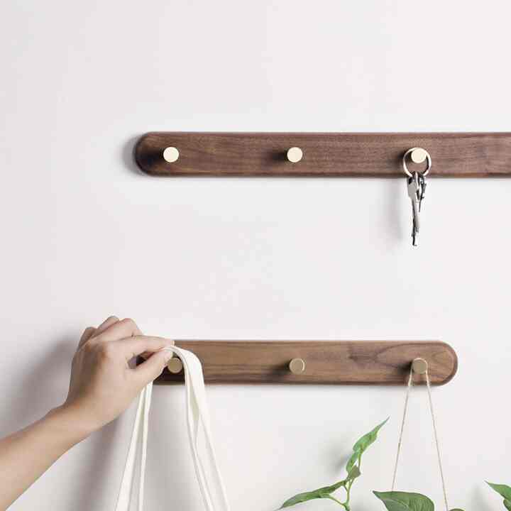 ウォルナット ゴールドラック ラウンド ウォールハンガー