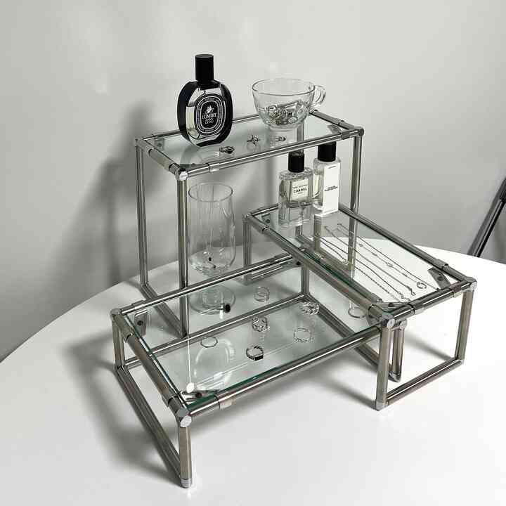 ガラストレイ付きモジュール シェルフ ［4種］