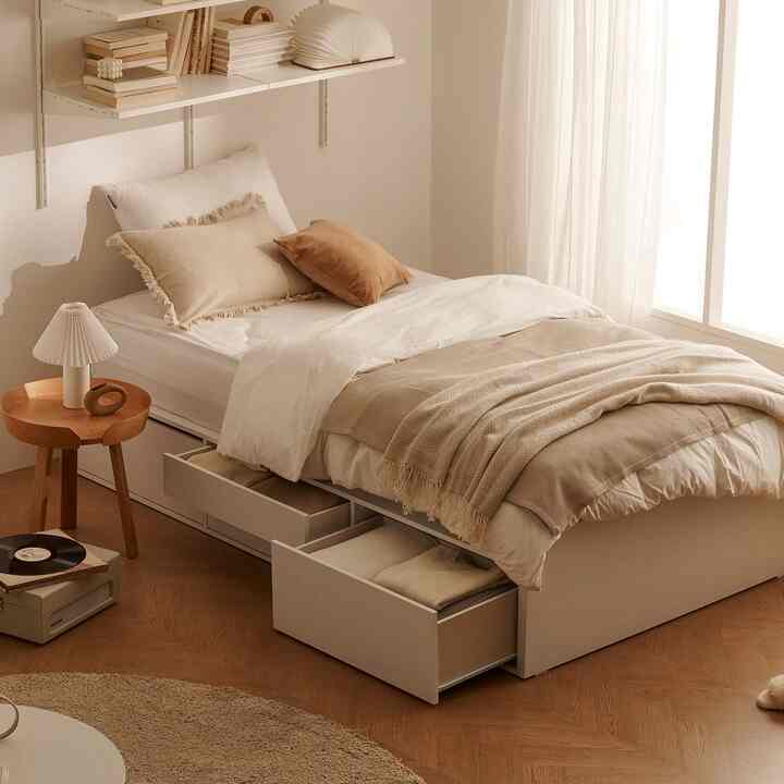 トミ ヘッドレスタイプ 4段マルチ収納ベッド［2サイズ］