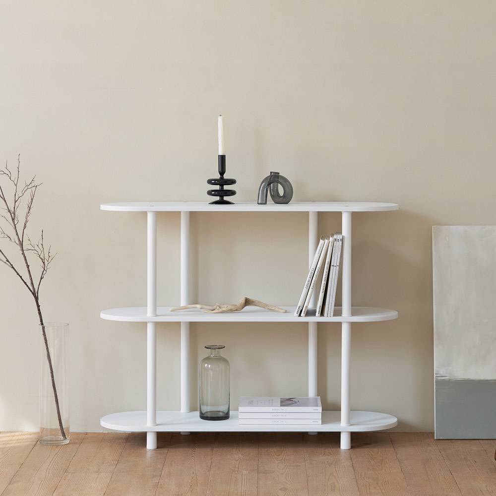 ROOM&HOME MONO ラウンド シェルフ 3段［2色・2サイズ］ ベージュ