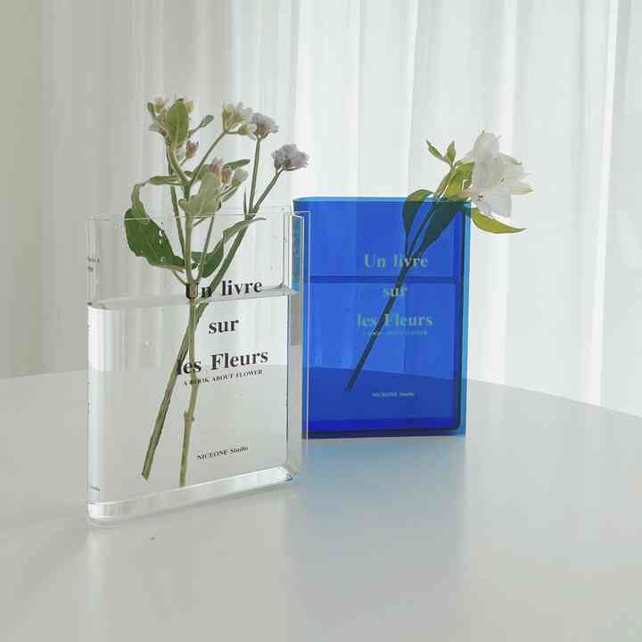 bookデザインアクリル花瓶 フラワーベース