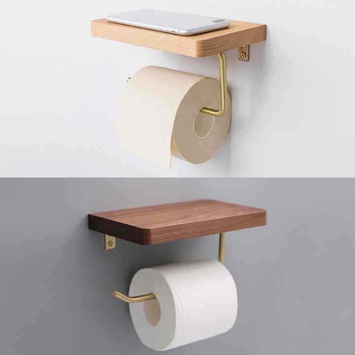 ウッド トイレットペーパーホルダー