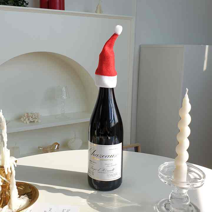 Santa Hat Wine Bottle Topper