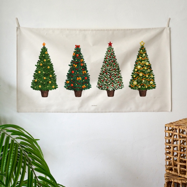 어번던스 Christmas tree collection 크리스마스 와이드 패브릭 포스터