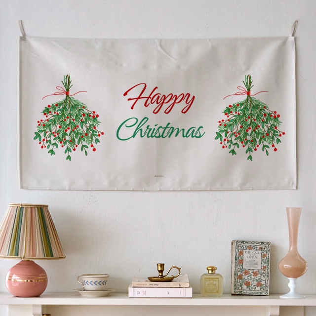 어번던스 Happy Christmas_크리스마스 와이드 패브릭 포스터 / 가리개커튼