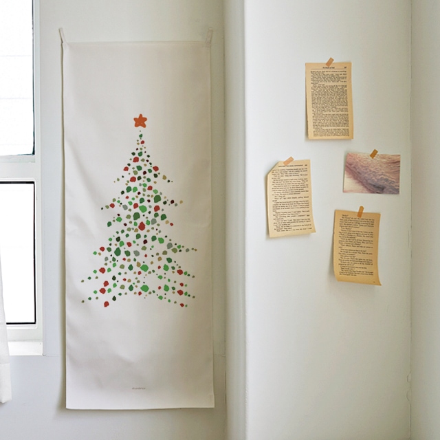어번던스 christmas tree /크리스마스 트리D_세로형 패브릭 포스터/바란스커튼