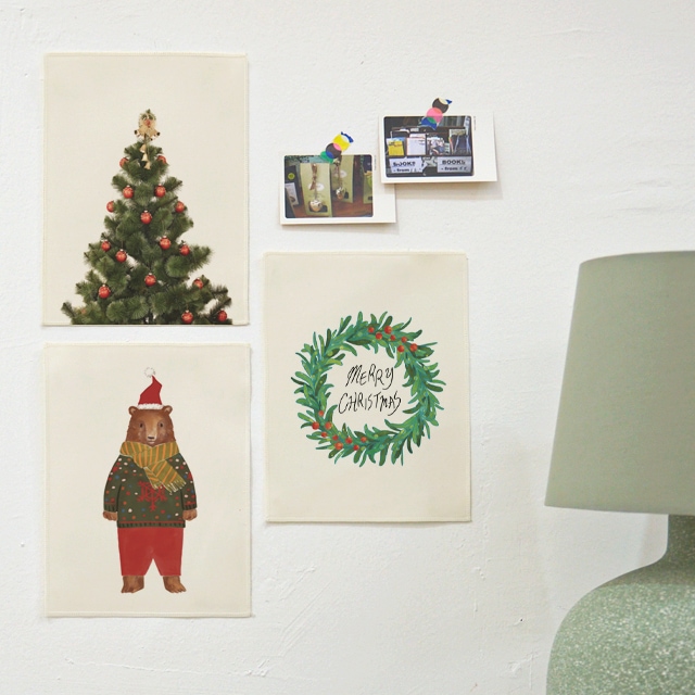어번던스 christmas set B 크리스마스 미니 포스터 패브릭 포스터 (4종세트)