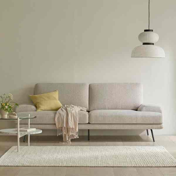 バンクーバー 3人掛け ファブリックソファ［2色］