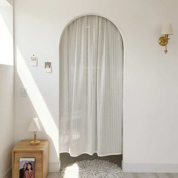 ストライプウェーブ目隠しカーテン［3サイズ］