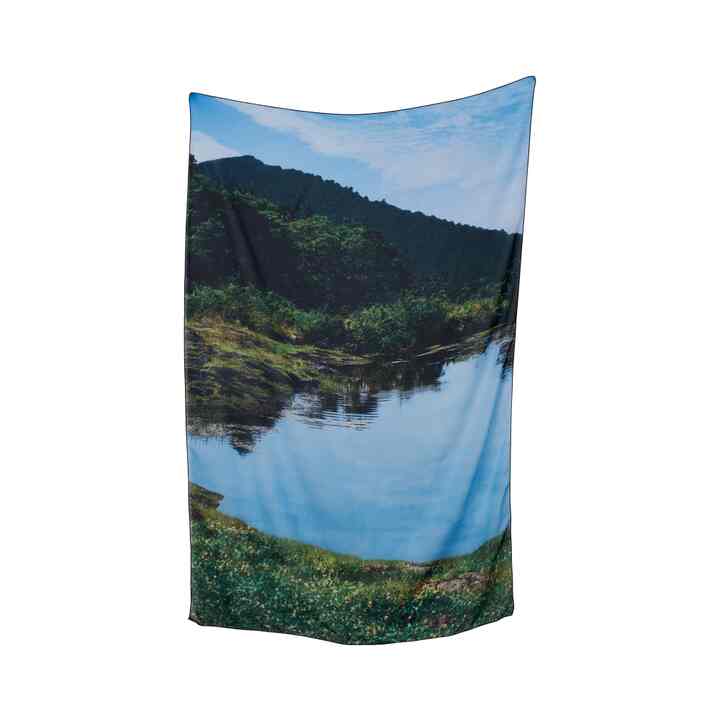 ourb シフォン ファブリックポスター Moss in a pond