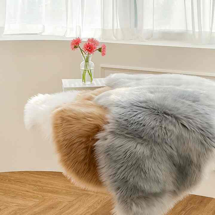 フェイクウールラグ［3色］