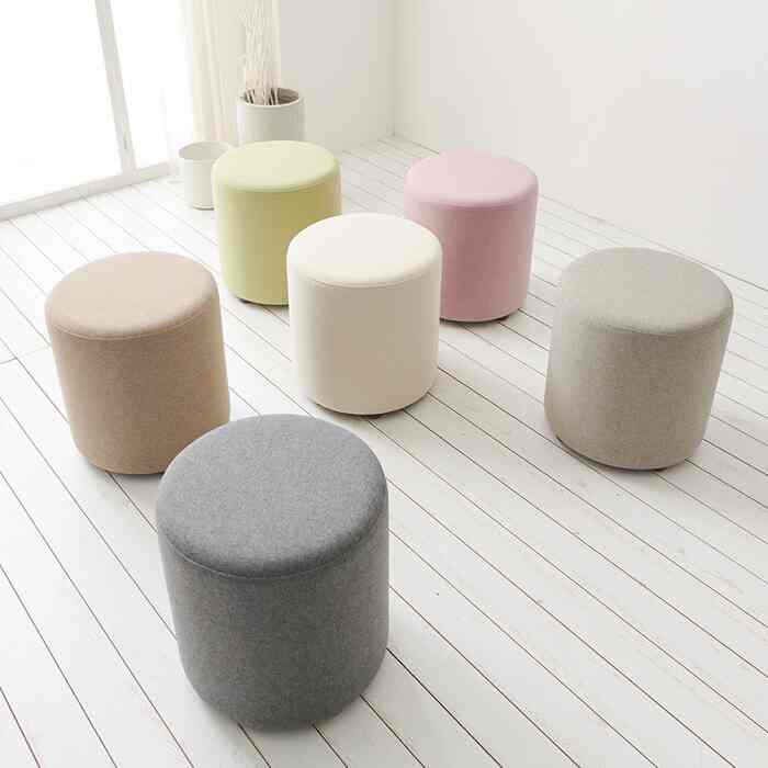 Courgette ファブリック ウッド スツール［6色］