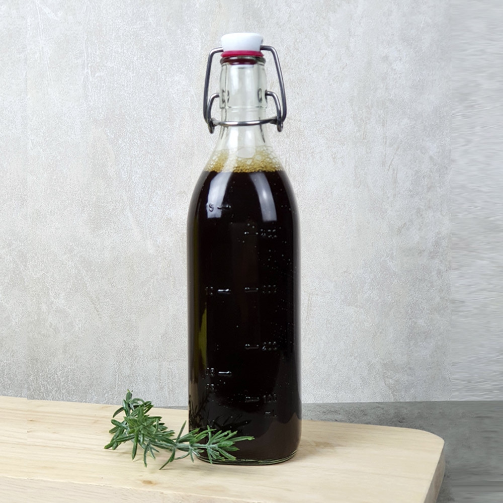 MIR 유리병 국산 스윙병 1000ml 눈금 밀폐용기 카페용품
