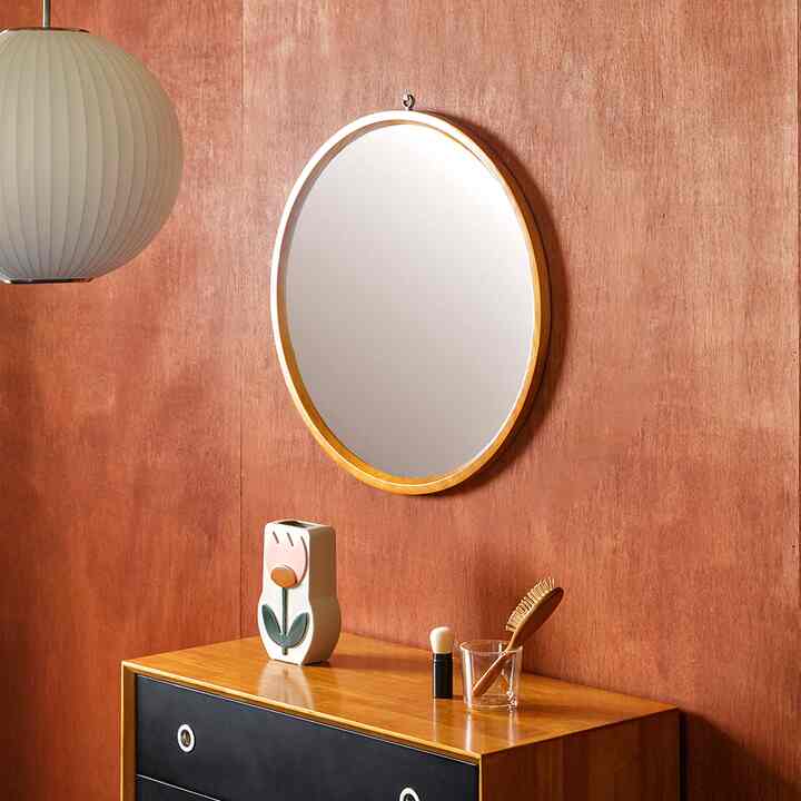 MARTIN ウッド 円形 壁掛けミラー