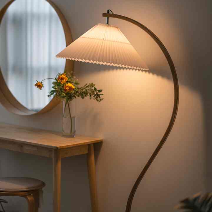 プリーツシェード albero フロアランプ［3色］