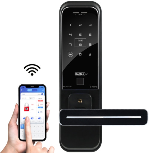 (주)라맥스 IoT 스마트 도어락 무타공 주키형 M-750IW, M-750IFW / 5way IoT