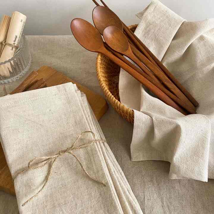 リネン無地 ベージュ キッチンクロス