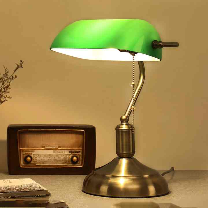 アンティーク風 バンカーズスタンドランプ［2色］