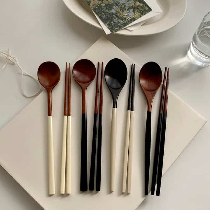 Dual-Tone Chopsticks & Spoon Set
