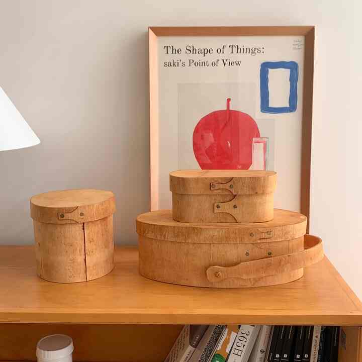 oval wood shacker box 3P set
