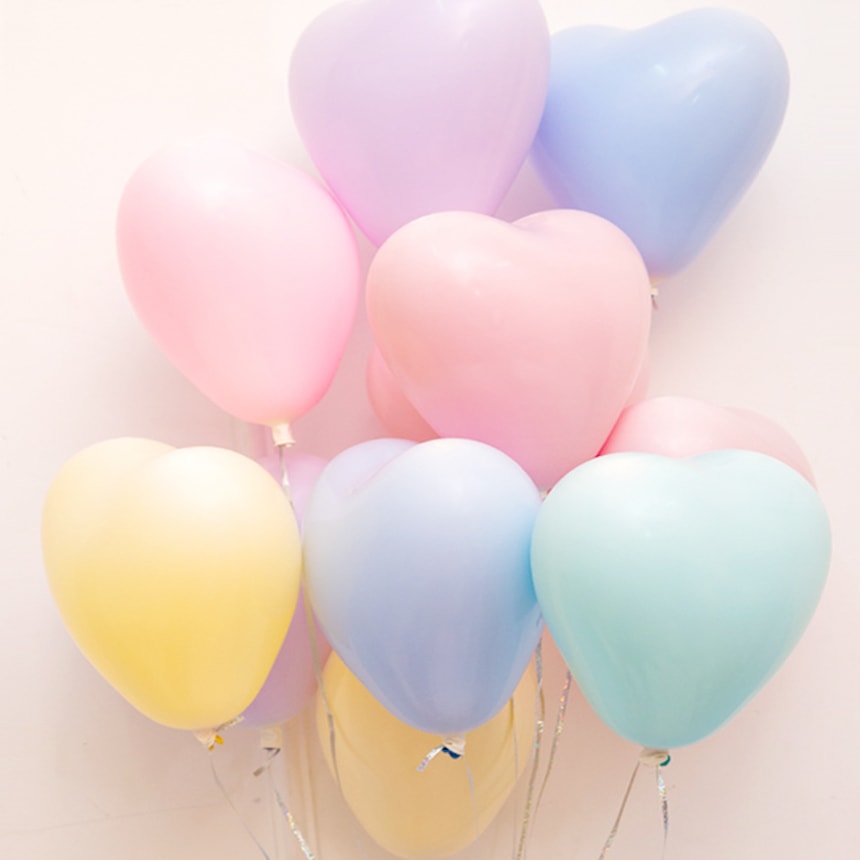 오늘의집 마카롱하트풍선 10개 생일파티 파티풍선
