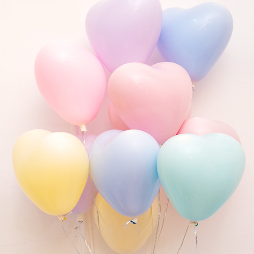 에스엠파티 마카롱하트풍선 10개 생일파티 파티풍선