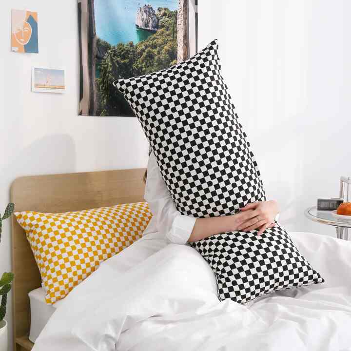 bear checker board ボディピロー 100x40cm［5色］