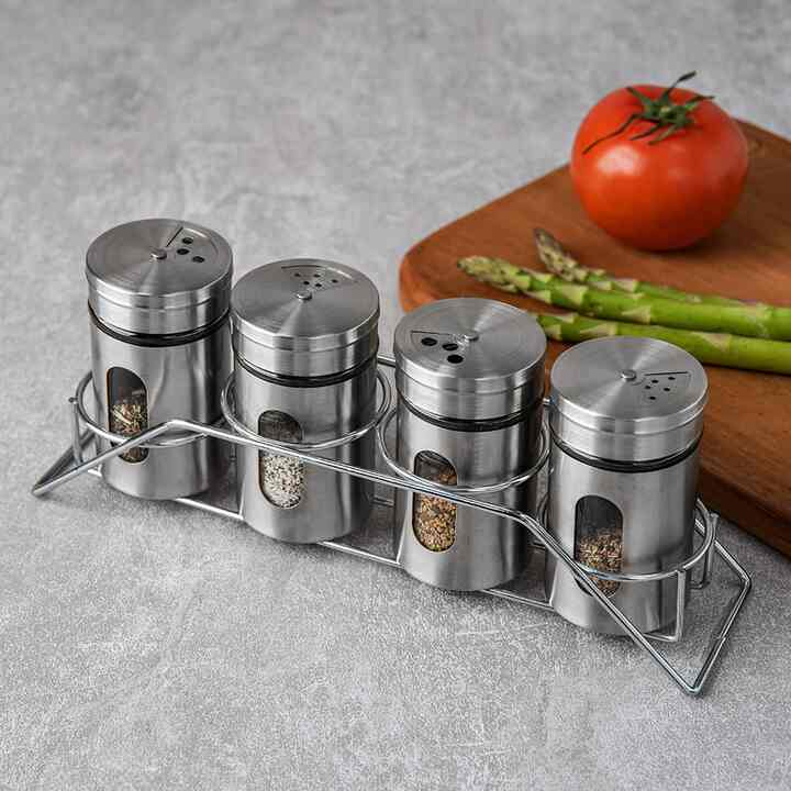 ステンレス 塩・コショウ入れ 4種セット