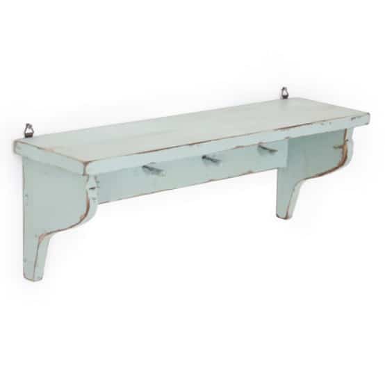 無垢材 アンティーク調 ウォールシェルフ 04 mini パウダーブルー