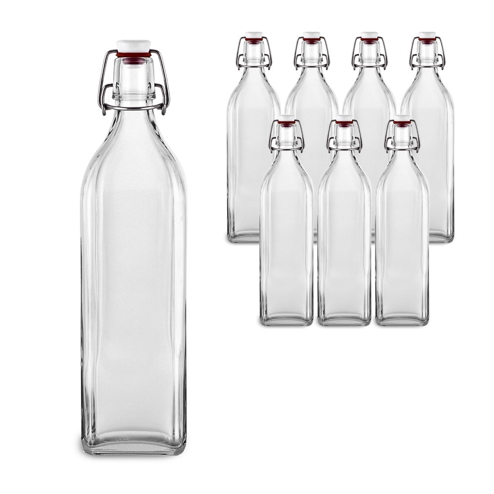 MIR 유리병 국산스윙병 1000ml 사각 (8개입)