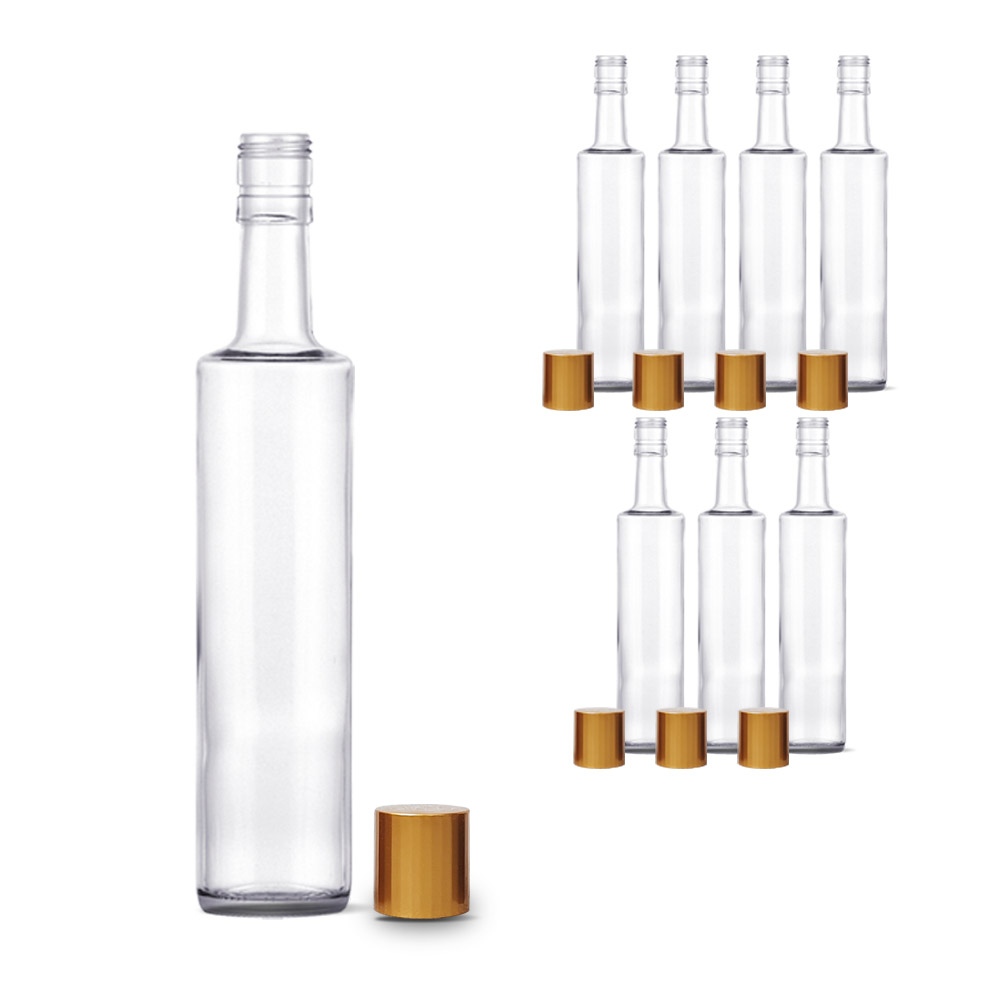 MIR 유리병 골드밀폐용기 375ml L형 스크류캡 (8개입)