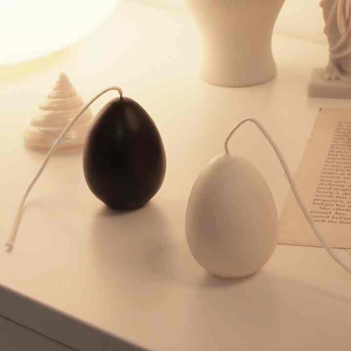 白黒エッグ キャンドル［2色・5種］