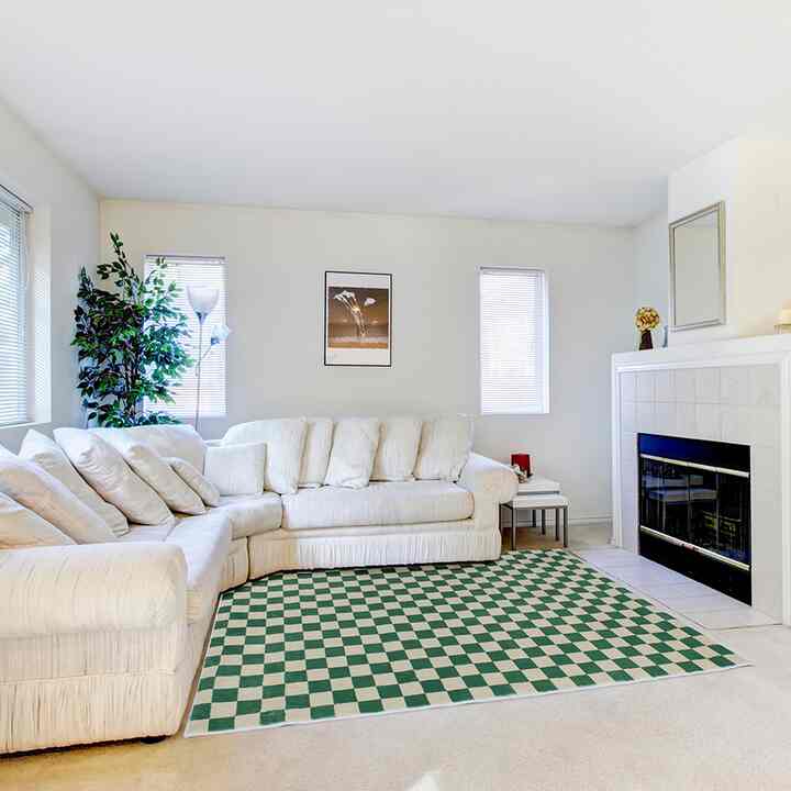 モロッカン グリーン チェッカーボードラグ［3サイズ］