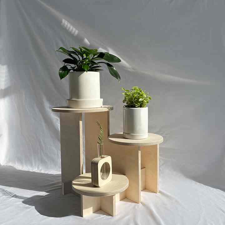 ウッド プラントスツール［6色］