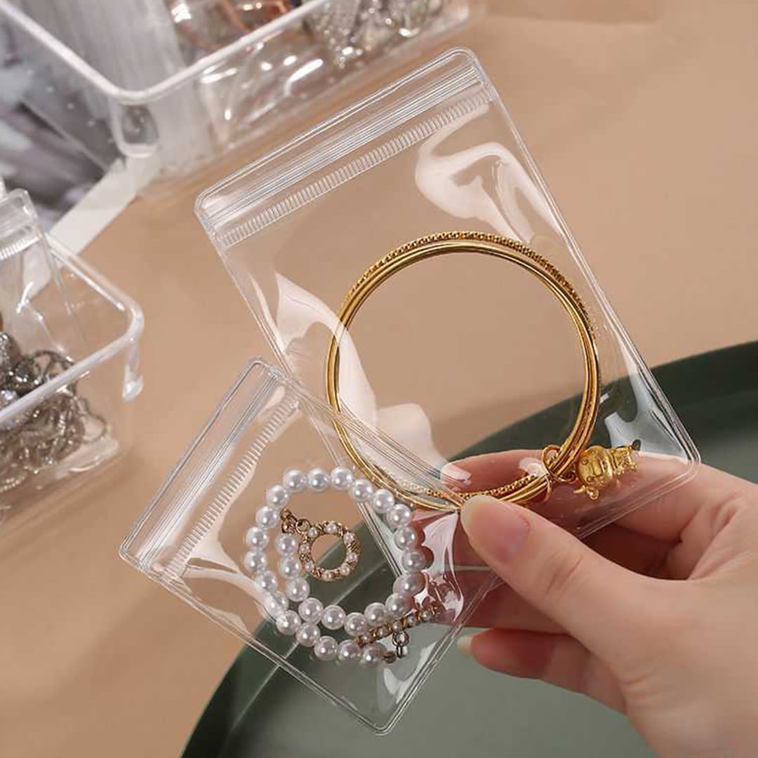 오늘의집 레인 악세사리 변색방지 PVC 수납 정리 보관 지퍼팩 4size