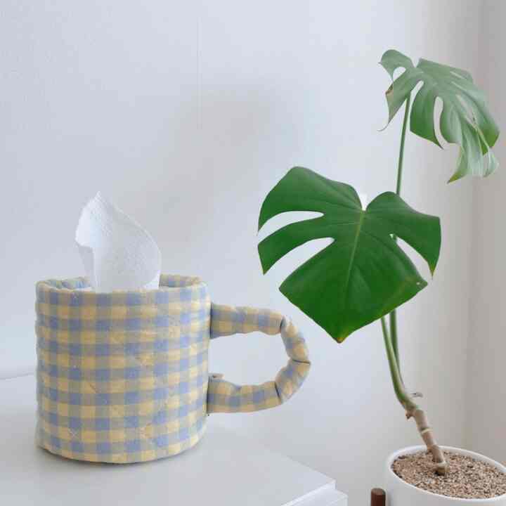 チェック カップ ティッシュケース 【4colors】
