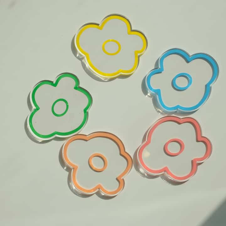 フラワー ドローイング コースター【5色】