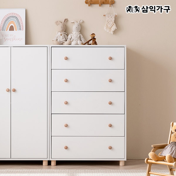 삼익가구 코코 베이비장 800 5단 서랍장 수납장