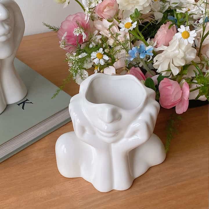 フェイスセラミック花瓶 T1