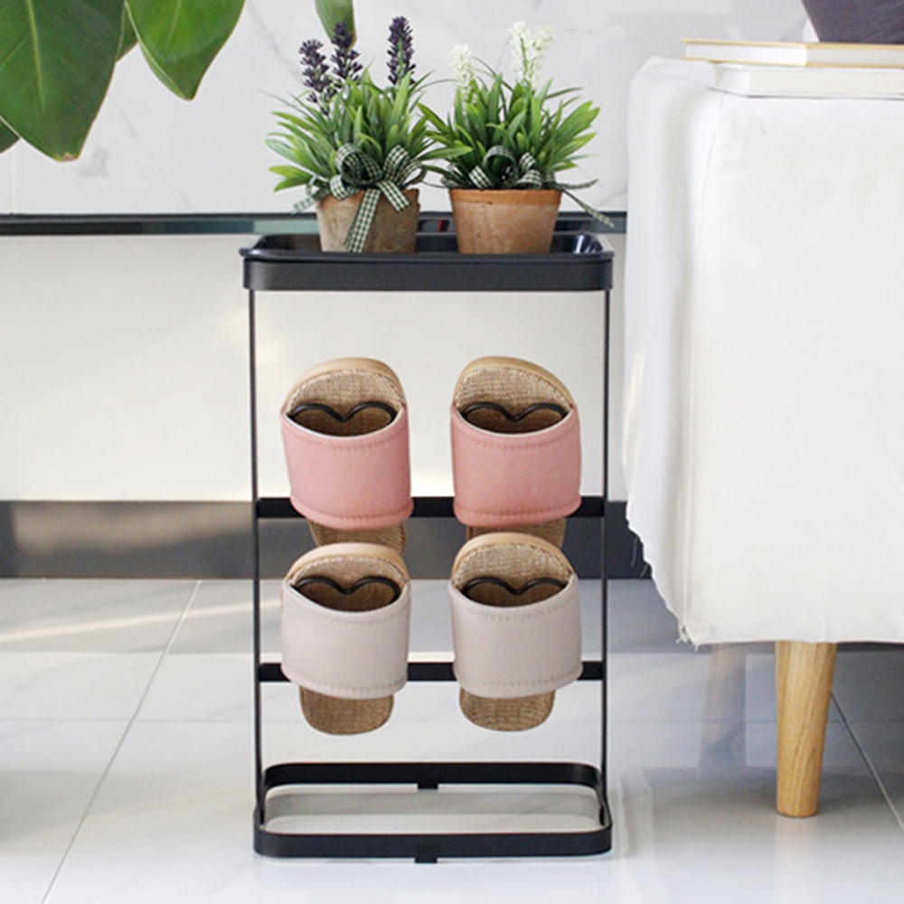 꾸미까 디몬 철제 하트 슬리퍼꽂이 2단 선반 (4colors)