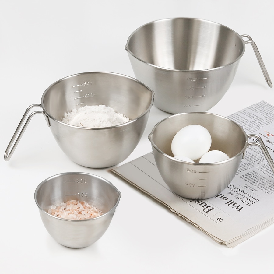 오늘의집 국내 제작 304 스텐 믹싱 계량컵 4종세트(250ml/500ml/750ml/1200ml)