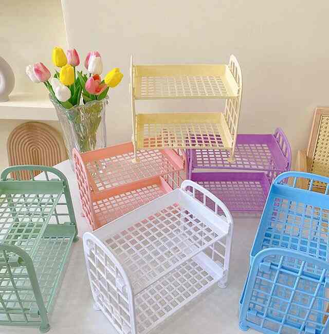 プラスチック 折りたたみ収納ラック［6色］