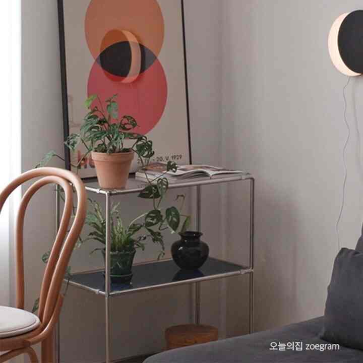 3段 モジュール ガラス ラック 70cm［10色］