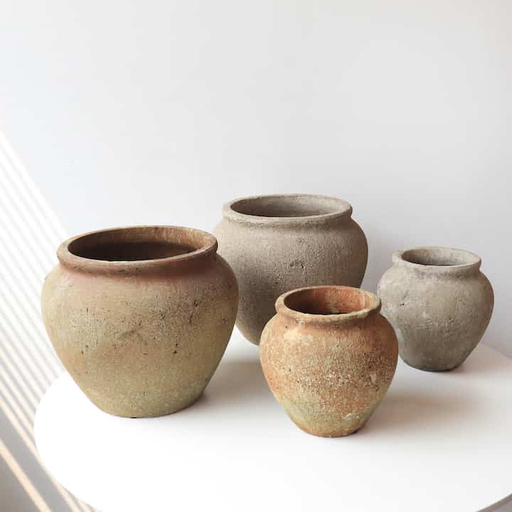 ラウンティーク ヴィンテージ テラコッタ鉢［2サイズ］