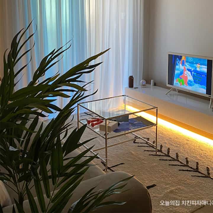 2段 モジュール ガラス ローテーブル 50cm［11色］