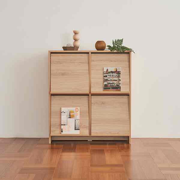 Wooden Flip-Front Storage Cabinet