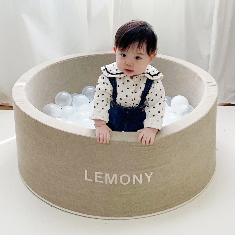 소아베 모던 베이지 원형 볼풀장 원형 범퍼 아기볼풀 베이비룸