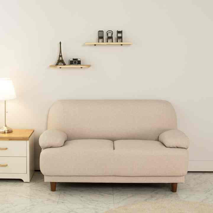 ENNUE 2人掛け ファブリック ソファ［4色］